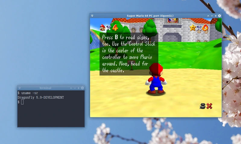 Mario 64 on Dragonfly 5.9-DEVELOPMENT